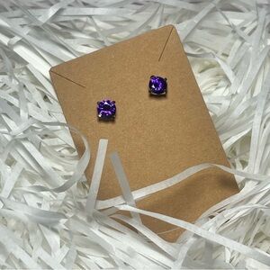 Elegant Purple Stud Earrings